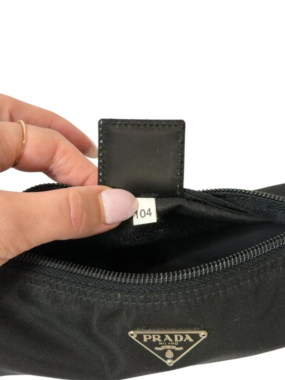 NWT Prada VINTAGE Black Nylon Vela Cylinder Cosmetic Pouch